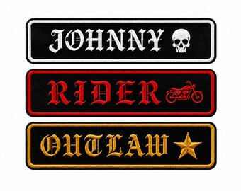 Personalized Motorcycle Name Patch, Custom Biker Name Patch, Rider Gift, Motorcycle Jacket Patch
