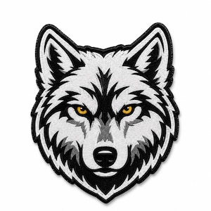 Parche grande de lobo para la espalda: 10 pulgadas, bordado, para chaqueta de motociclista, para planchar o coser.