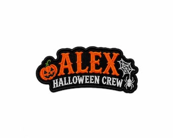 Personlig Halloween-namnlapp, anpassad kostymlapp, Halloween-besättningslapp, namnlapp för barn, flickor och pojkar