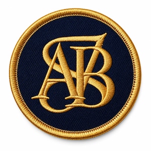 Parche con monograma personalizado: escudo bordado azul marino para chaquetas (para planchar)