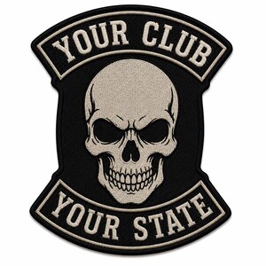 Custom Skull Back Patch Personalized Biker Rocker Patch