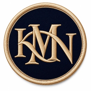 Custom Monogram Patch, Navy Gold Letter Patch, Personalized Jacket Hat Patch, Christmas Gift for Her or Him