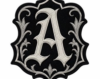 Custom Gothic A Monogram Patch Embroidered Letter Applique