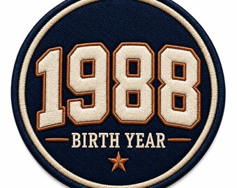 Custom Birth Year Patch, Vintage Number Badge, Custom Style Jacket Patch, Christmas Gift for Men and Women, Birthday Gift