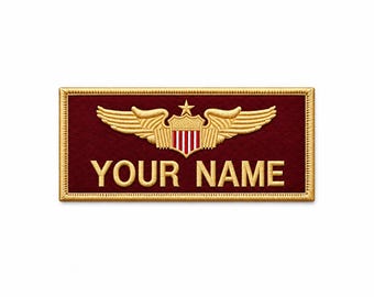 Parche personalizado con nombre de piloto, parche para traje de vuelo, insignia con nombre personalizada, regalo de Navidad para hombres y mujeres.