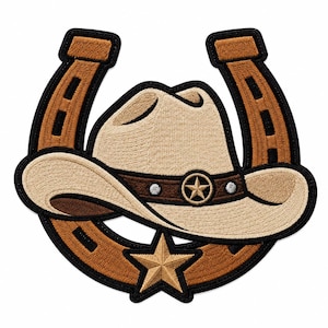 Toppa ricamata per cappello da cowboy western, toppa per cappello da ranch, regalo di Natale