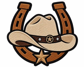 Western Cowboy Hat Embroidered Patch, Ranch Hat Patch, Christmas Gift