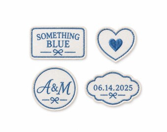 Something Blue Wedding Patch Set, Bridal Keepsake, Christmas Gift for Girls, Men & Wedding Couples