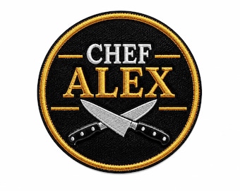 Custom Name Chef Patch, Personalized Cooking Badge, Christmas Gift for Men Women Girls & Boys, Kitchen Jacket Embroidered Patch