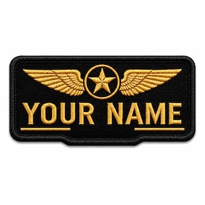Naampatch op maat voor vliegpak, gepersonaliseerd geborduurd pilotenembleem