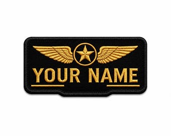 Custom Flight Suit Name Patch Personalized Embroidered Pilot Style Badge
