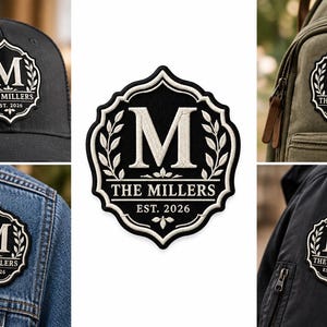 Custom Family Monogram Patch, Personalized Family Name Emblem, Christmas Gift for Men and Women, Custom Initial Patch