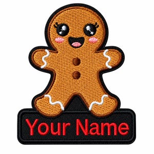Personalized Gingerbread Patch: Custom Iron-On Name Tag