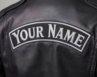Écusson à bascule brodé personnalisé – Étiquette personnalisée de nom de motard (à coudre)