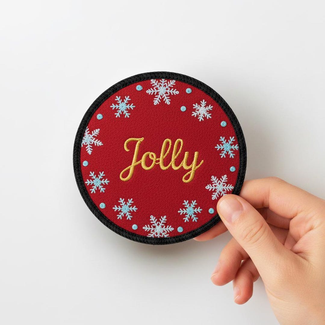 Jolly Embroidered Patch: Red Snowflake Iron-on Appliqué - Etsy