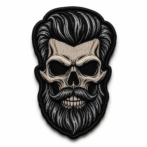 Large Skull Back Patch Embroidered Biker Jacket Patch