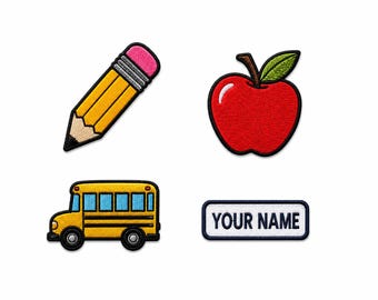 Back to School Patch Set Personalized Name Embroidered Patch Gift