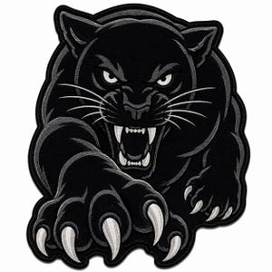 Panther Back Patch, Embroidered Animal Patch, Large Biker Jacket Back Patch