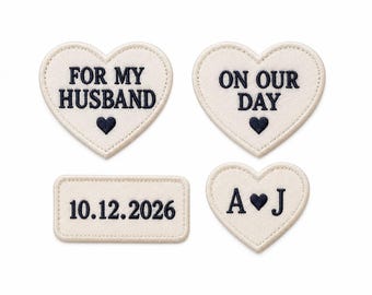 Wedding Tie Keepsake Patch Set, Groom Gift, Personalized Wedding Patch, Gift for Him, Christmas Gift