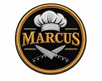 Custom Name Chef Patch, Personalized Cooking Badge, Christmas Gift for Men Women Girls & Boys, Kitchen Jacket Embroidered Patch