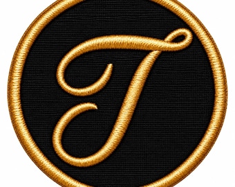 Black Gold Letter  Patch, Embroidered Monogram Patch, Personalized Style Accessory, Christmas Gift for Her or Him