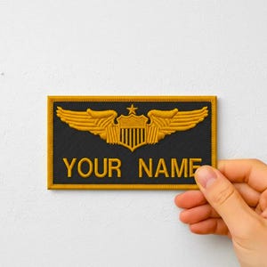 Custom Embroidered Flight Suit Patch: Personalized Name Tag, Iron-On , Sew On , Velcro