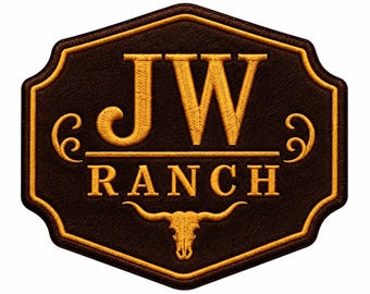 Custom Ranch Patch Embroidered Western Monogram Badge Personalized Name Emblem