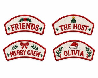 Personalized Friendsmas Name Patch Set, Christmas Gift for Girls and Boys, Custom Embroidered Patches, Matching Friend Group Gift