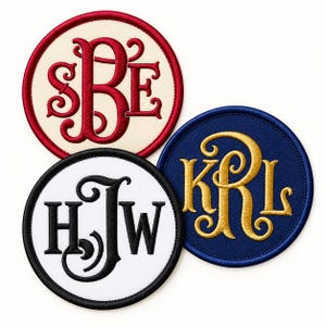 Custom Monogram Patch Personalized Initial Embroidered Name Badge Iron On Sew On Gift