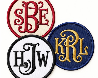 Custom Monogram Patch Personalized Initial Embroidered Name Badge Iron On Sew On Gift
