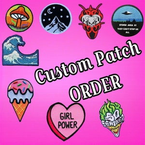 Gestickte Aufnäher speziell für Sie, benutzerdefinierte Patch-Bestellung, personalisierte Stickerei Patches - individuelles Logo - Optionen zum Aufbügeln / Aufnähen
