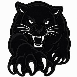 Großer Wildkatzen-Rückenaufnäher, gestickter Aufnäher mit brüllendem Raubtier, Bikerjacken-Aufnäher, Motorradwesten-Aufnäher, Aufnäher zum Aufnähen