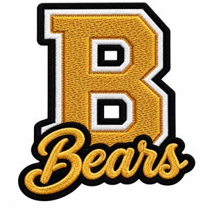 Gold Letter B Embroidered Patch, Varsity Style Jacket Hat Backpack, Christmas Gift for Girls and Boys
