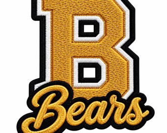 Gold Letter B Embroidered Patch, Varsity Style Jacket Hat Backpack, Christmas Gift for Girls and Boys