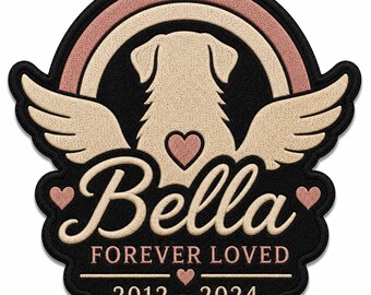 Personalized Pet Memorial Patch | Custom Dog Angel Patch | Embroidered Remembrance Gift