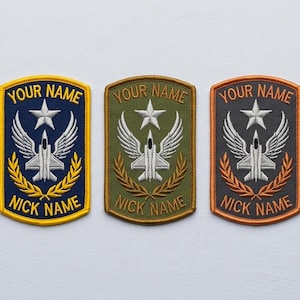 Patch personalizado com nome para macacão de voo - Etiqueta de identificação personalizada para aviador, emblema bordado com texto personalizado para jaqueta e uniformes de voo.