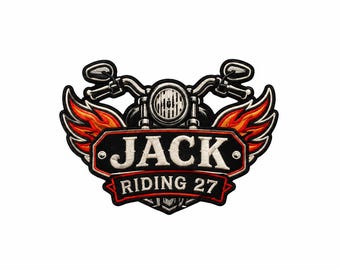 Custom Motorcycle Name Number Patch, Personalized Biker Jacket Patch, Christmas Gift, Gift for Men and Women
