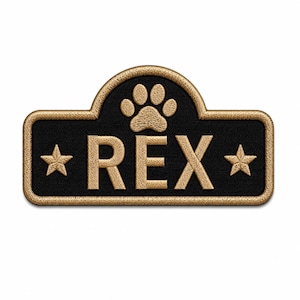 Parche bordado personalizado con el nombre de tu mascota – Etiqueta de accesorio personalizada