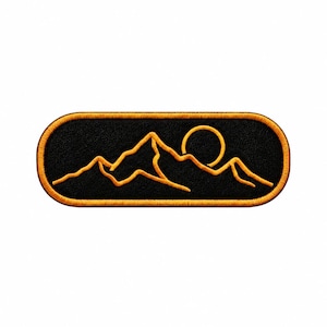 Minimal Mountain Sun Patch, Hiking Outdoor Nature Patch, Camping Gift
