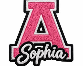 Toppa personalizzata con iniziale e nome per la squadra universitaria, toppa personalizzata per lo zaino scolastico, regalo di Natale