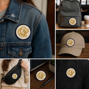 Individueller Monogramm-Aufnäher – Personalisierter Initialbuchstaben-Aufnäher für Jacken, Taschen und Hüte Bild 2