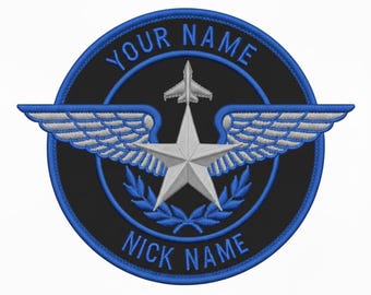 Pilot Christmas Gift , | Personalized Aviation Wings Badge | Custom Nickname Applique