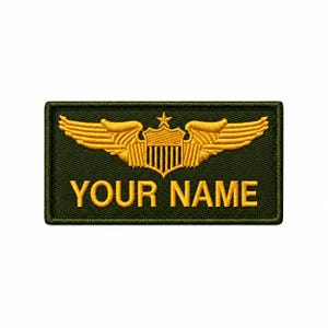 Gold Pilot Wings Flight Crew Patch – Military Style Morale Badge