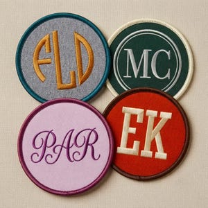 Custom Monogram Patch Personalized Embroidered Initial Badge