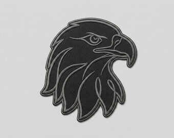 Eagle Crest Embroidered Patch, Dark Moto Rider Badge Sew On