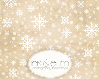 Christmas Backdrop 3ft x 2ft, Christmas Photography Backdrop, Winter background, snowflake backdrop, Holiday "First Snowfall"