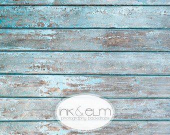 Photo Backdrop 3ft x 2ft, Vinyl Photography Backdrop, Vintage wood planks, Rustic planks,  Aqua planks, Distressed floor, "Boardwalk Planks"