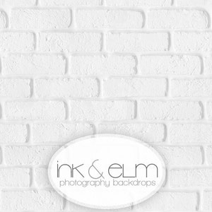 Vinyl Product Photography Backdrop 3ft x 2ft, Fresh White Brick Wall Backdrop, Food and Cake Photography Background "Fresh White Brick"