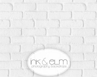 Vinyl Photography Backdrop 5ft x 5ft, Fresh White Brick Wall Backdrop, Brick Background for Photography or Photo Booth "Fresh White Brick"