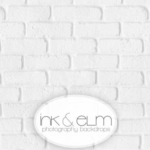 Vinyl Product Photography Backdrop 3ft x 3ft, Fresh White Brick Wall Backdrop, Food and Cake Photography Background "Fresh White Brick"